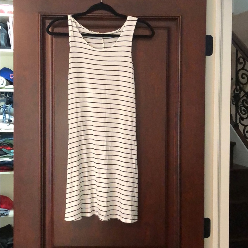 Black and white striped flowy dress